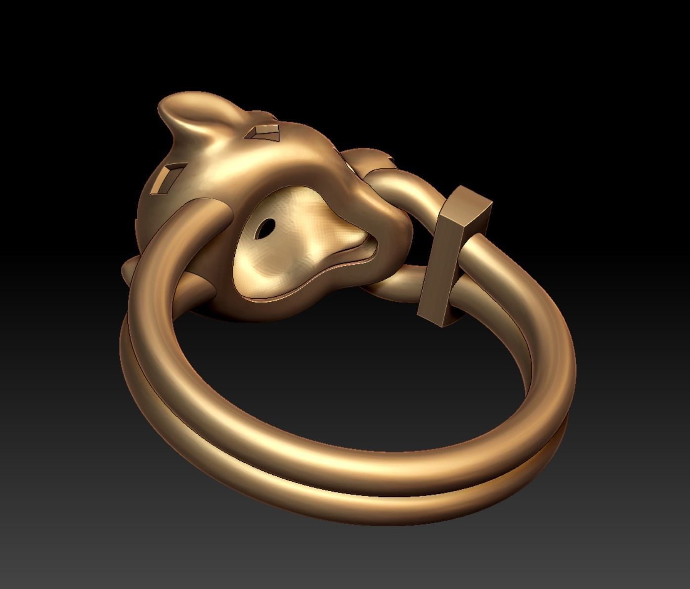 Panther Head Ring 3D print model_10