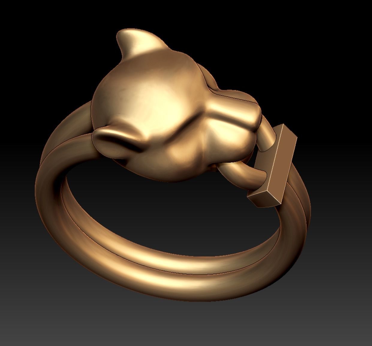 Panther Head Ring 3D print model_8
