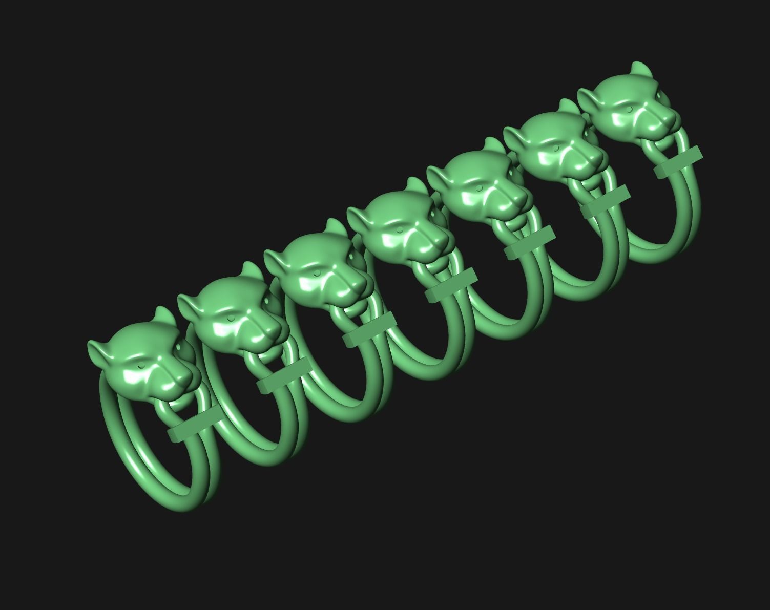 Panther Head Ring 3D print model_16