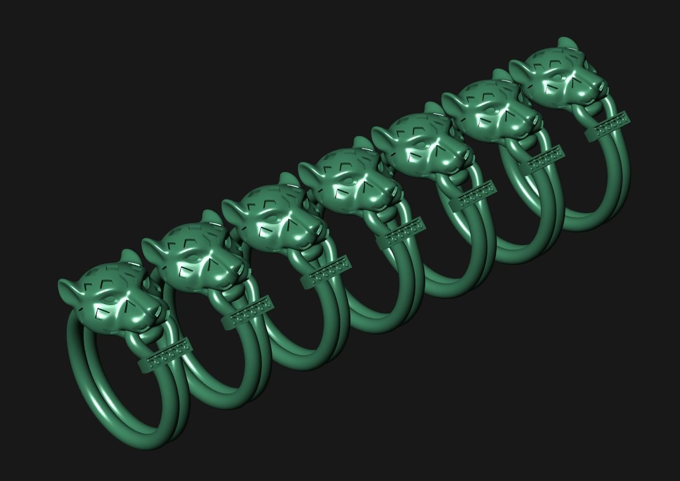 Panther Head Ring 3D print model_15