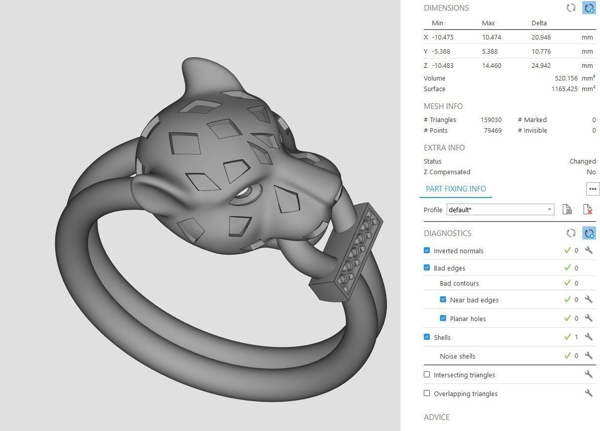 Panther Head Ring 3D print model_12