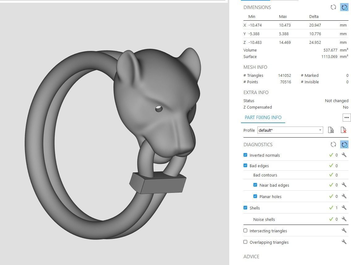 Panther Head Ring 3D print model_11