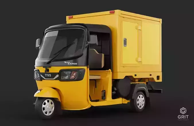 TRICYCLE - RICKSHAW - TUK TUK CARGO  3D MODEL Low-poly 3D model