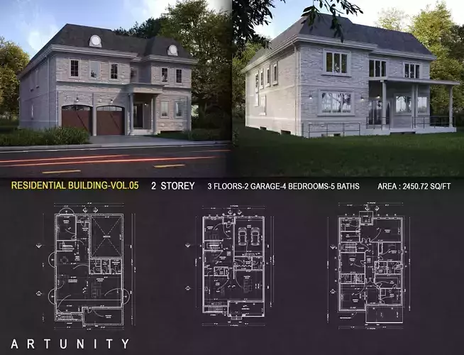 Residential-Building-vol-05-Plan Low-poly 3D model