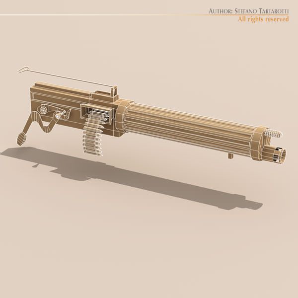 Vickers machine gun 3D model_5