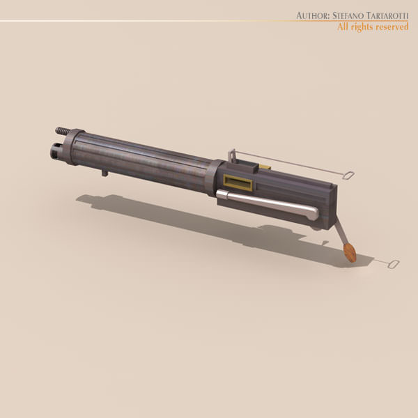 Vickers machine gun 3D model_2