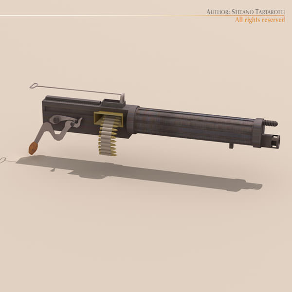 Vickers machine gun 3D model_3