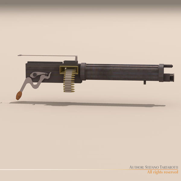 Vickers machine gun 3D model_4
