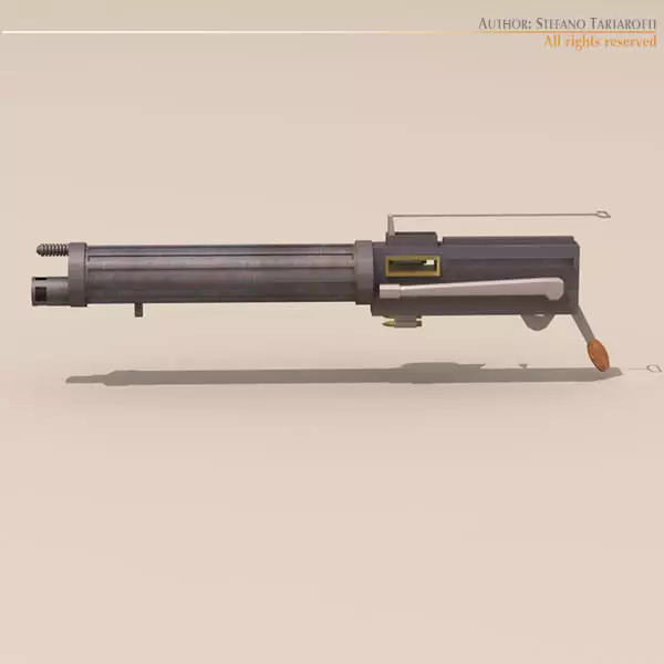 Vickers machine gun 3D model_0