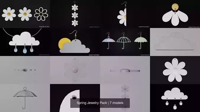 Spring Jewelry Pack 3D Model Collection