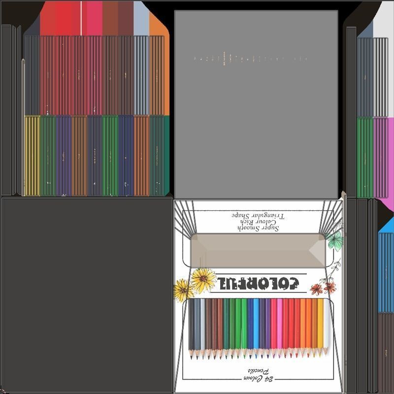 Set of Colored Pencils Low-poly 3D model_6