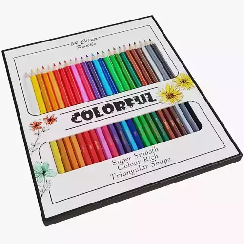Set of Colored Pencils Low-poly 3D model