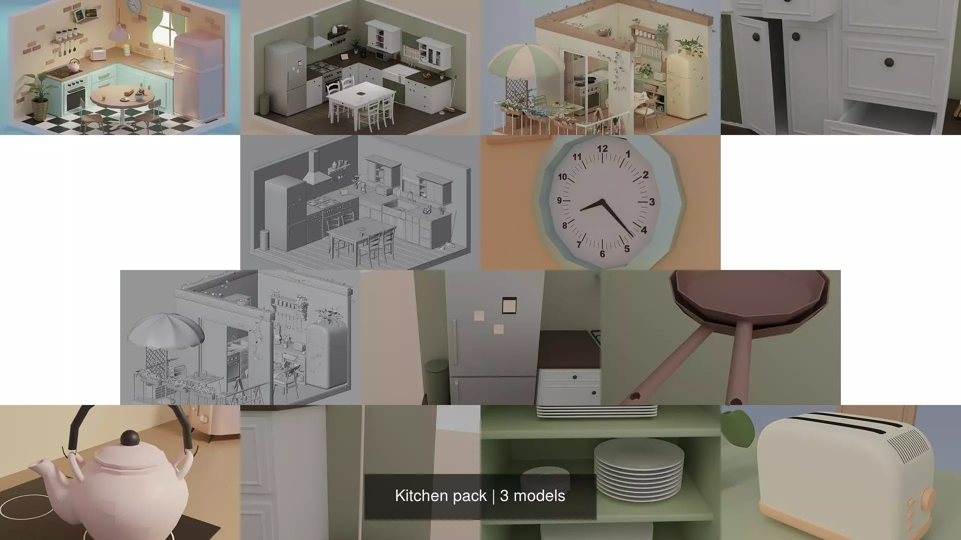 Kitchen pack 3D Model Collection_0