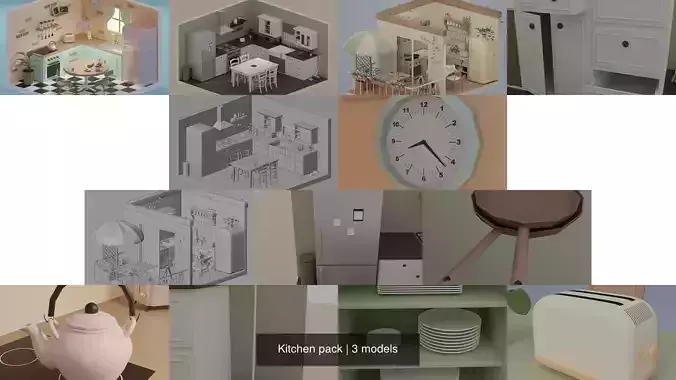 Kitchen pack 3D Model Collection