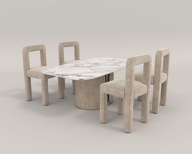 Modern Dining Table and Chairs 18 3D model | CGTrader