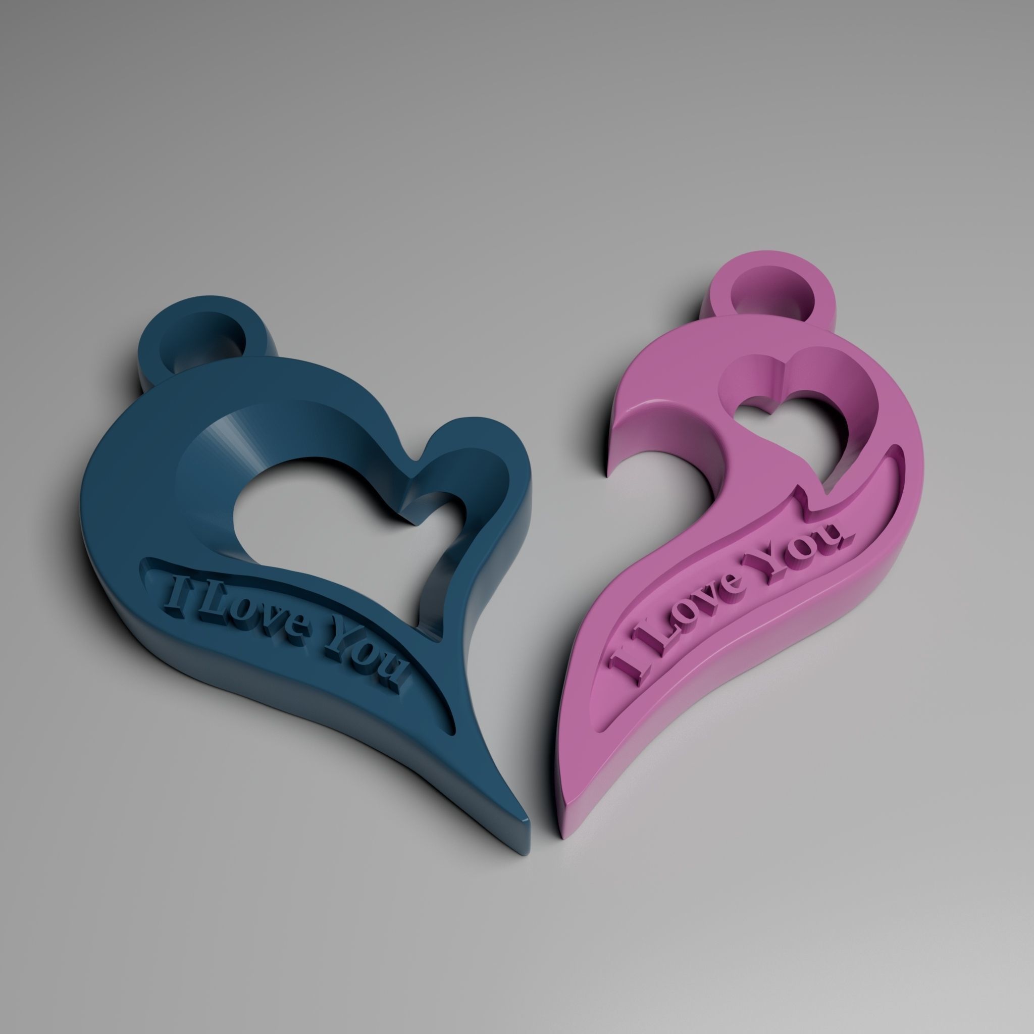 KEY CHAIN HEART 3D print model_2