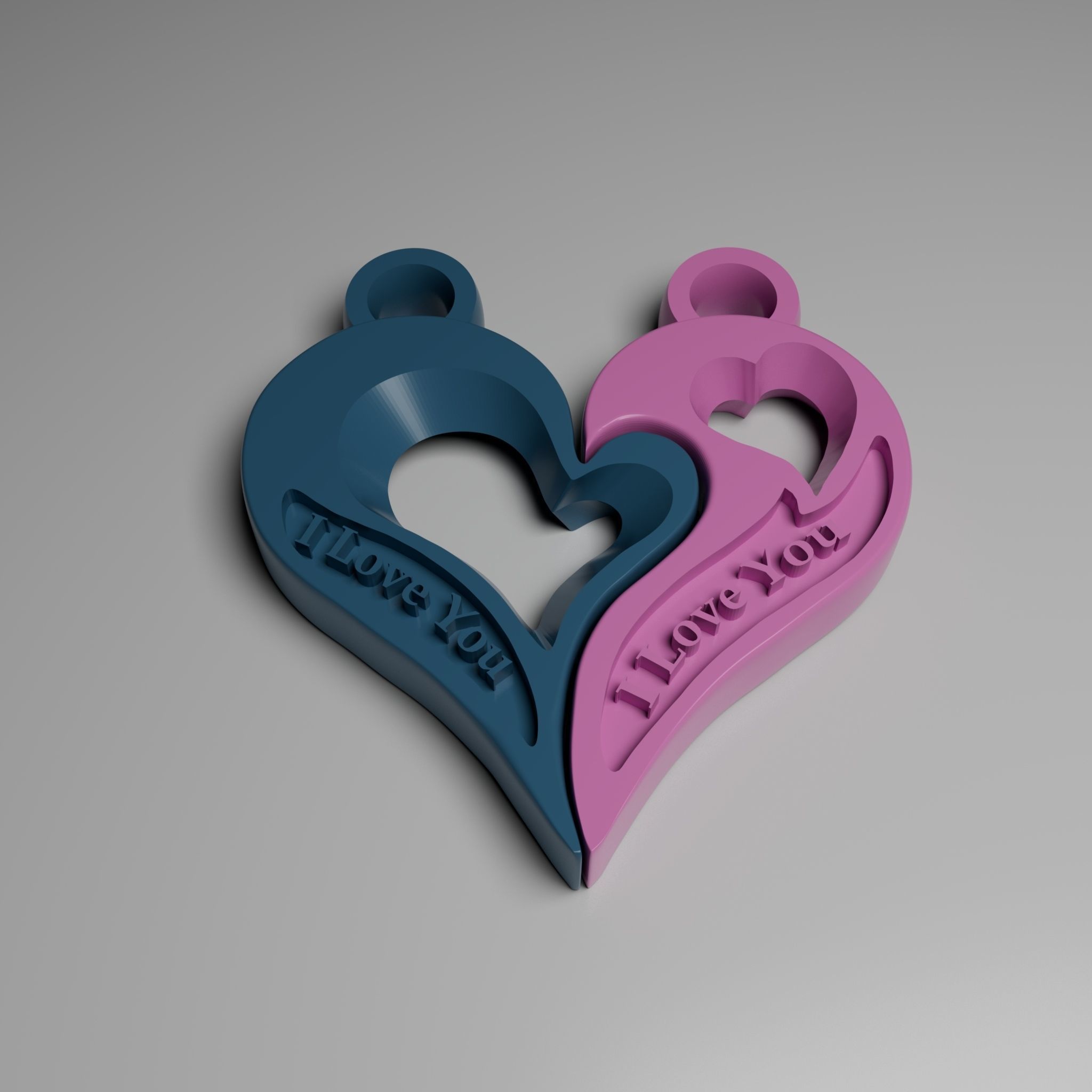 KEY CHAIN HEART 3D print model_1