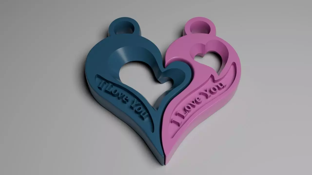 KEY CHAIN HEART 3D print model_0