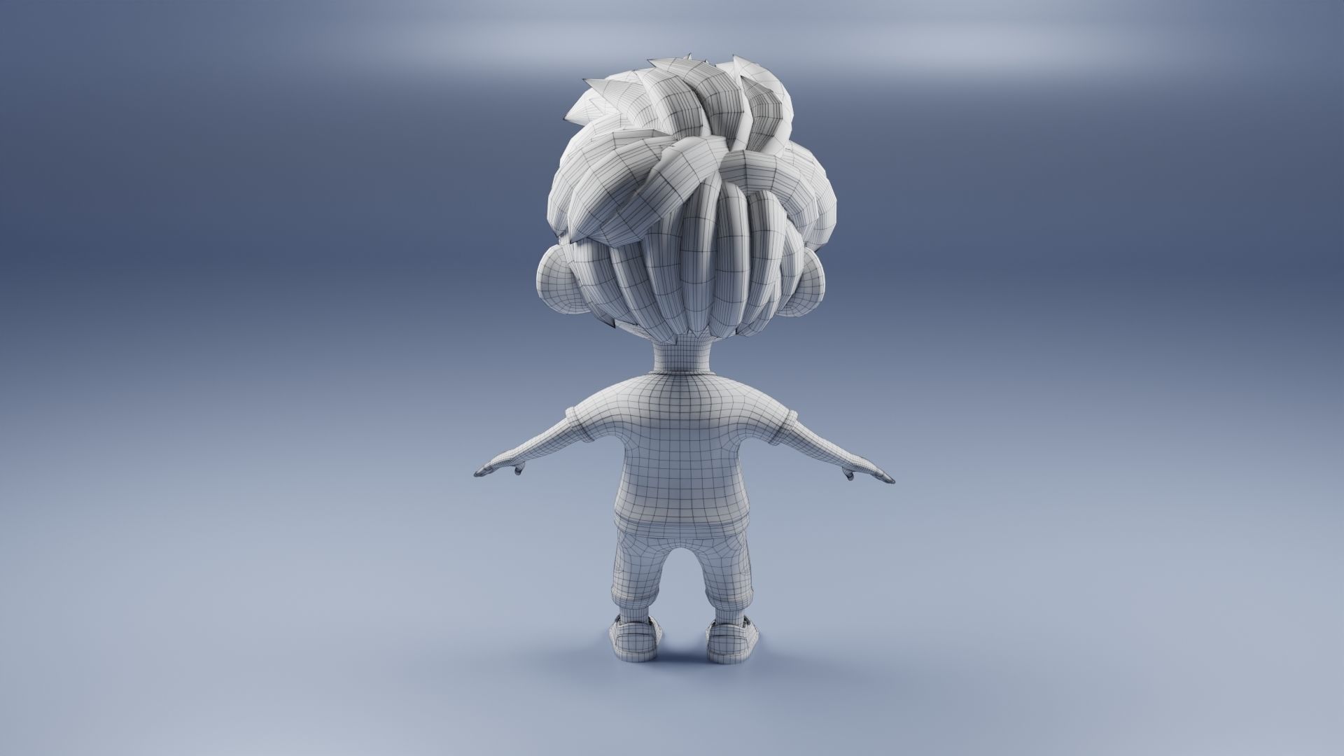 Toon Kid Character Low-poly 3D model_6