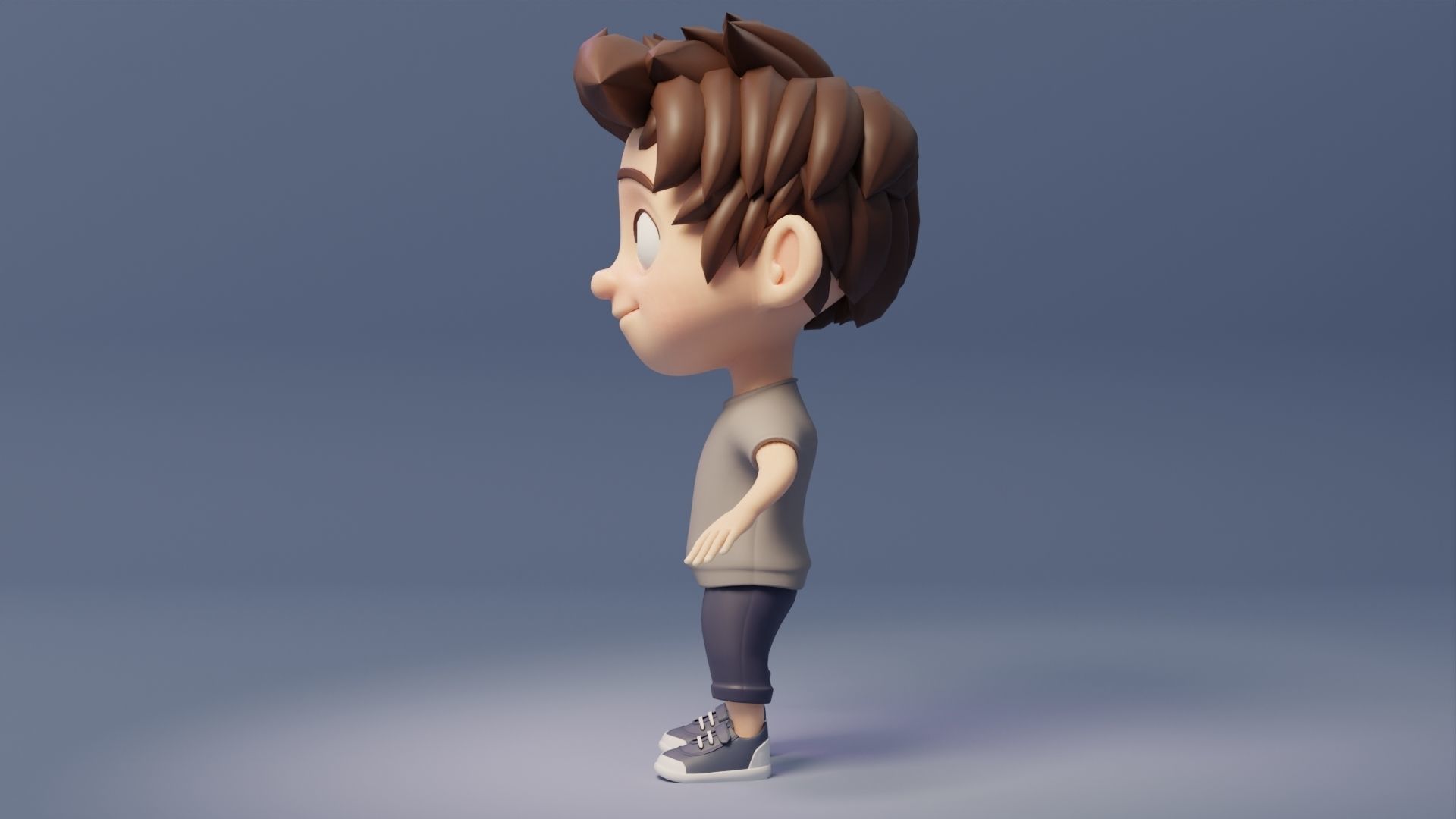 Toon Kid Character Low-poly 3D model_2