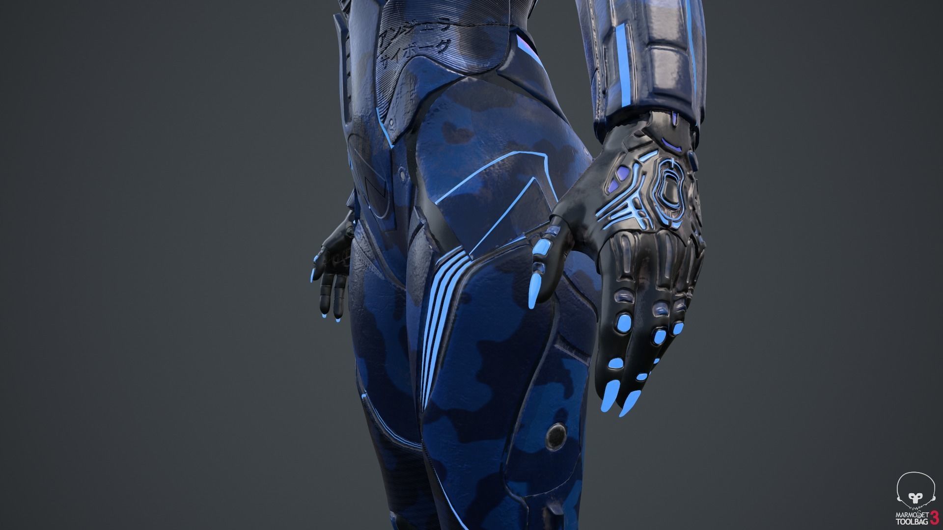 Cyborg Blu Camouflage Vray 3D model_74