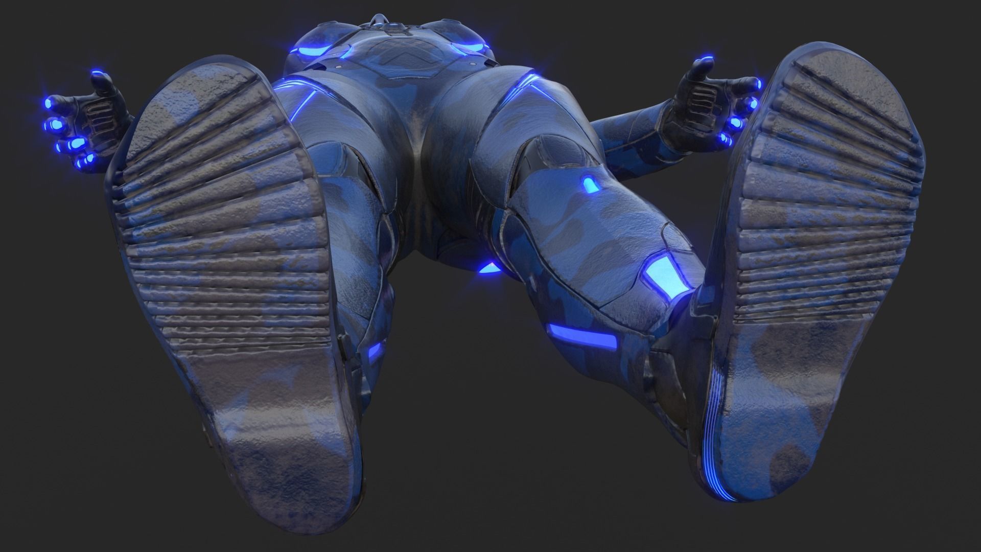 Cyborg Blu Camouflage Vray 3D model_37