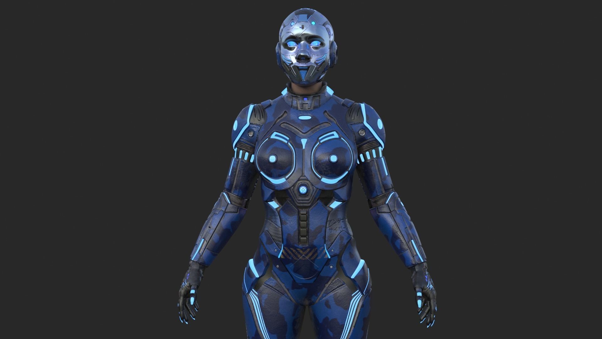 Cyborg Blu Camouflage Vray 3D model_18