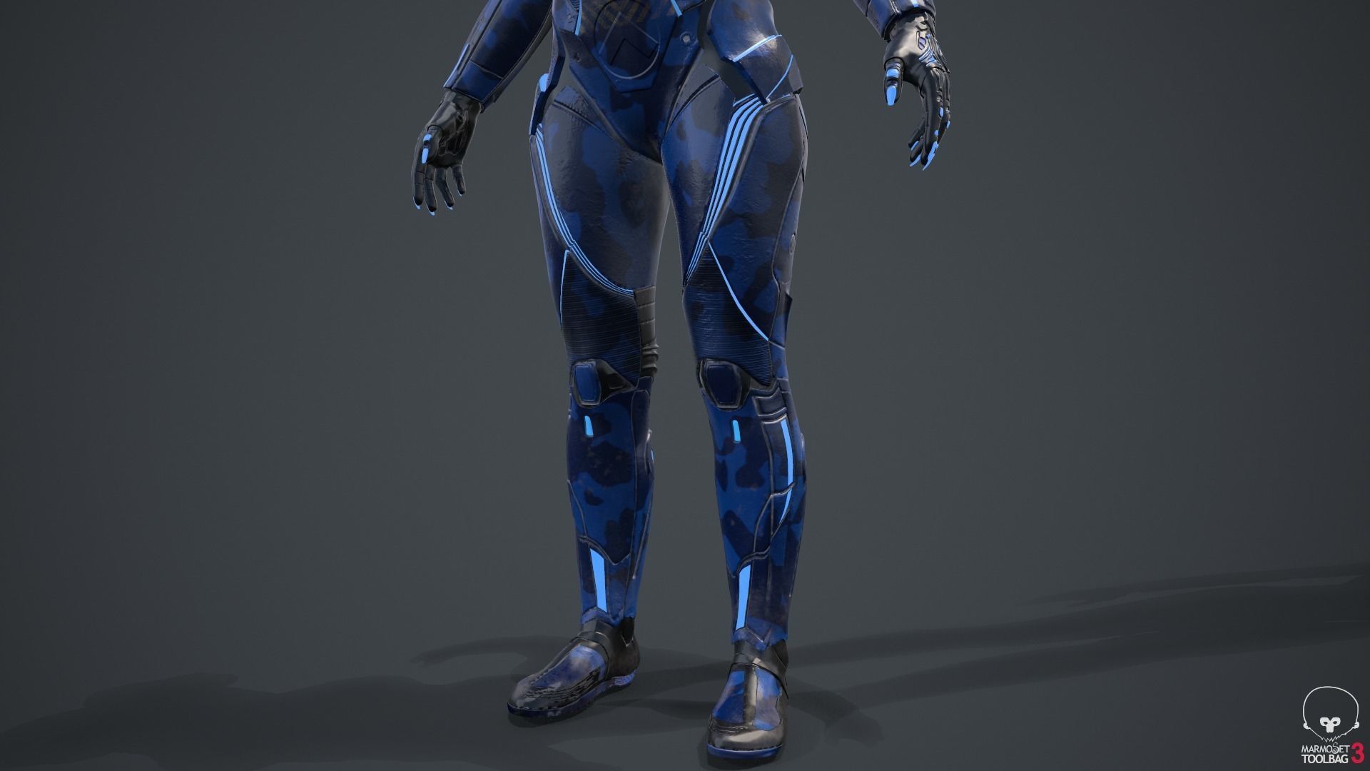 Cyborg Blu Camouflage Vray 3D model_70