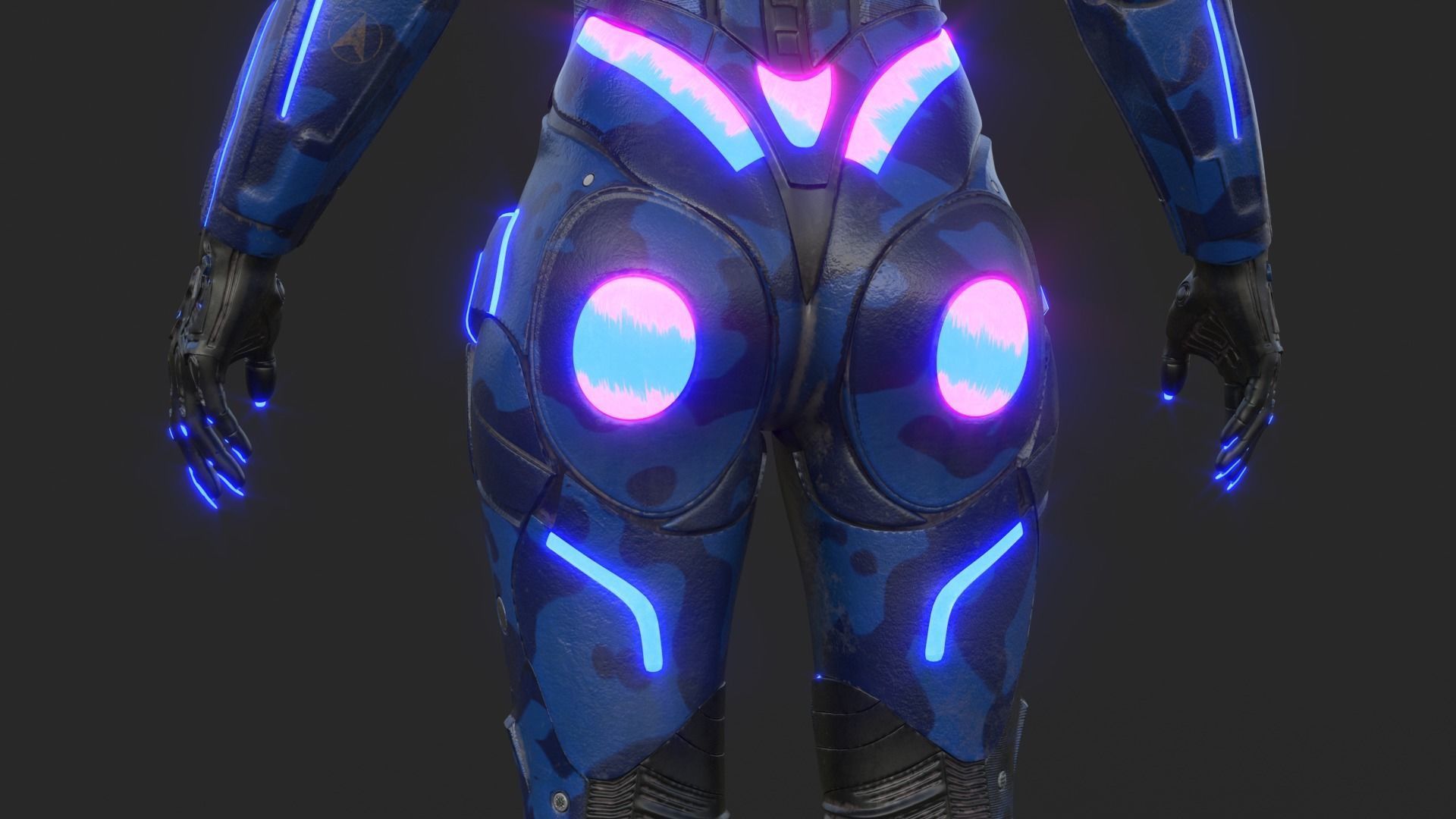 Cyborg Blu Camouflage Vray 3D model_27