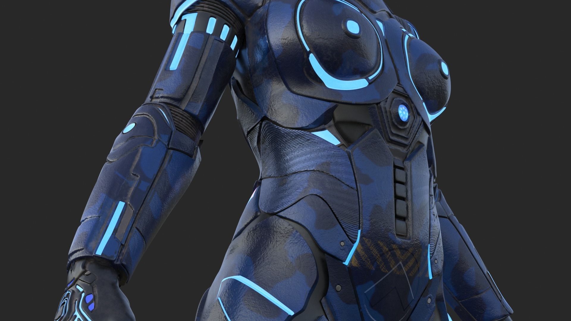 Cyborg Blu Camouflage Vray 3D model_44