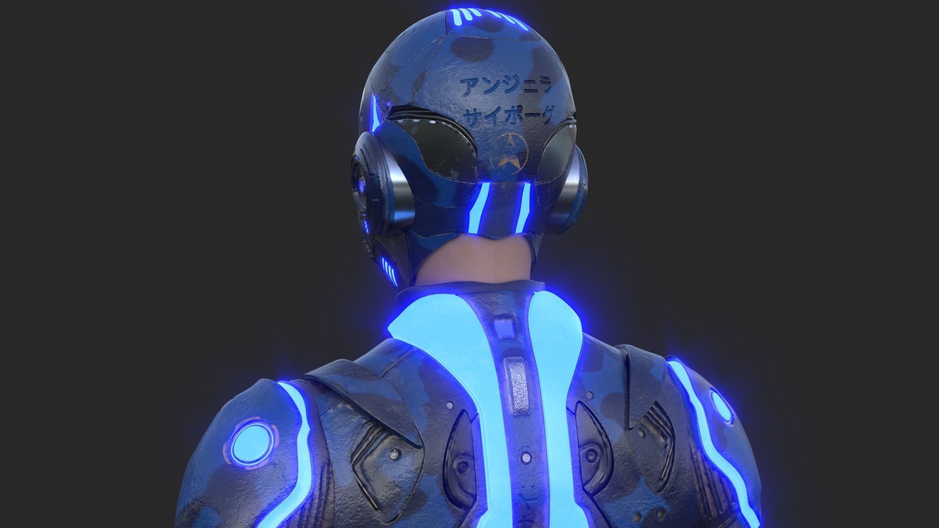 Cyborg Blu Camouflage Vray 3D model_33