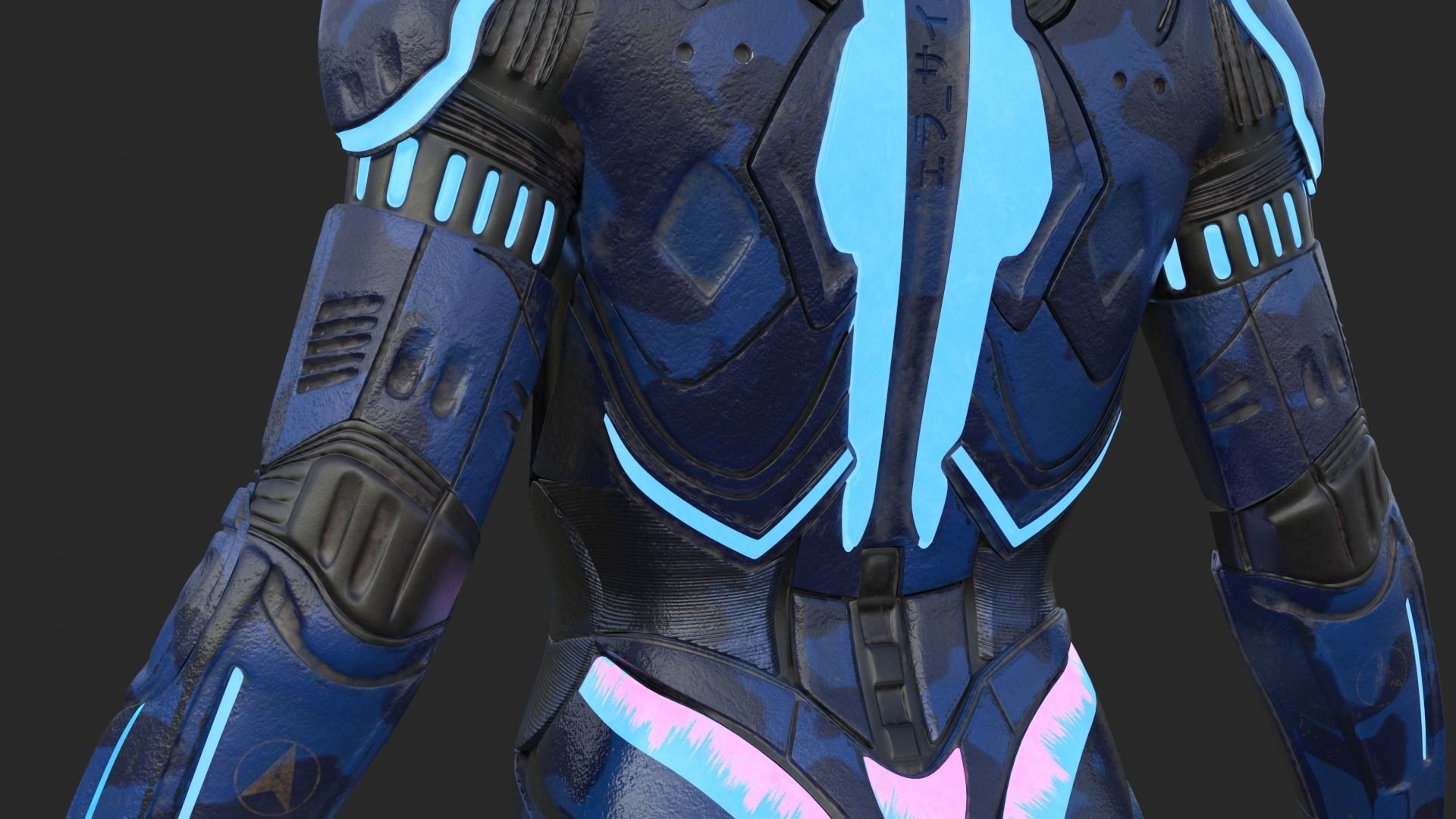 Cyborg Blu Camouflage Vray 3D model_46