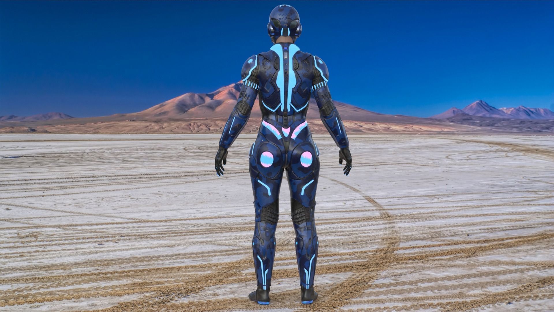 Cyborg Blu Camouflage Vray 3D model_5