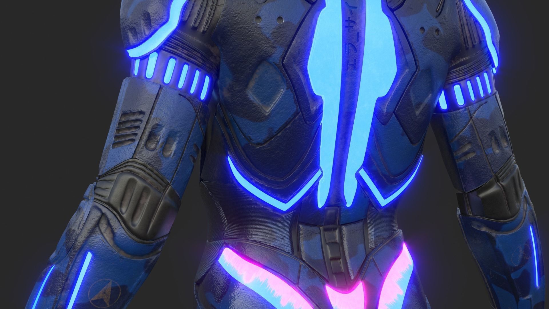 Cyborg Blu Camouflage Vray 3D model_47