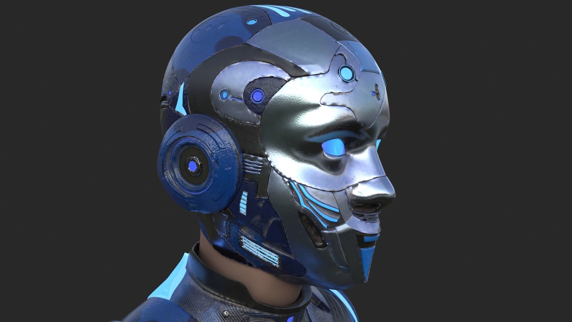 Cyborg Blu Camouflage Vray 3D model_34