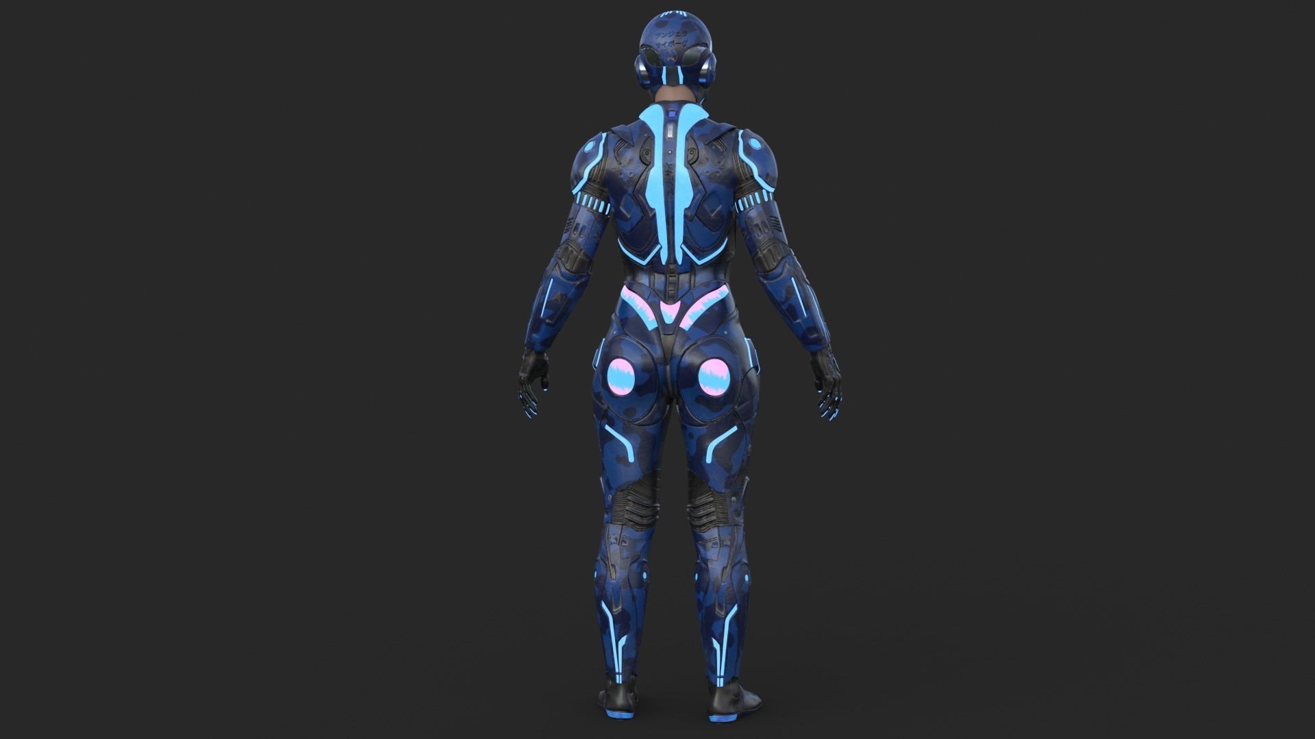 Cyborg Blu Camouflage Vray 3D model_14