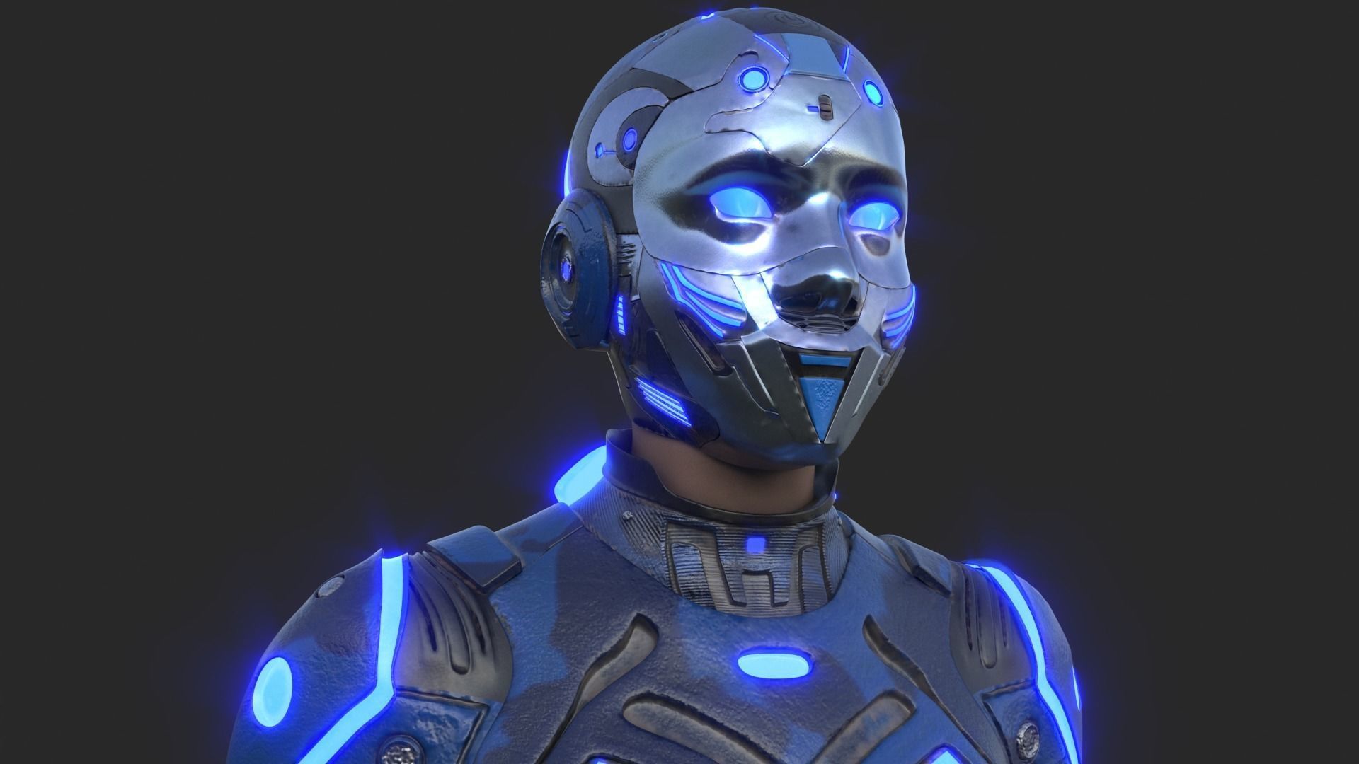 Cyborg Blu Camouflage Vray 3D model_31