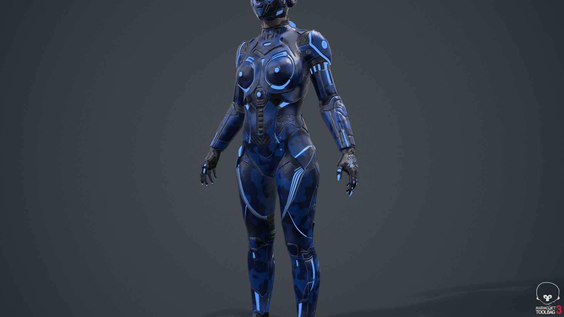 Cyborg Blu Camouflage Vray 3D model_69