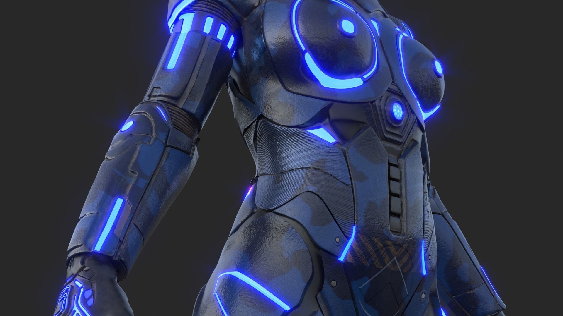 Cyborg Blu Camouflage Vray 3D model_45