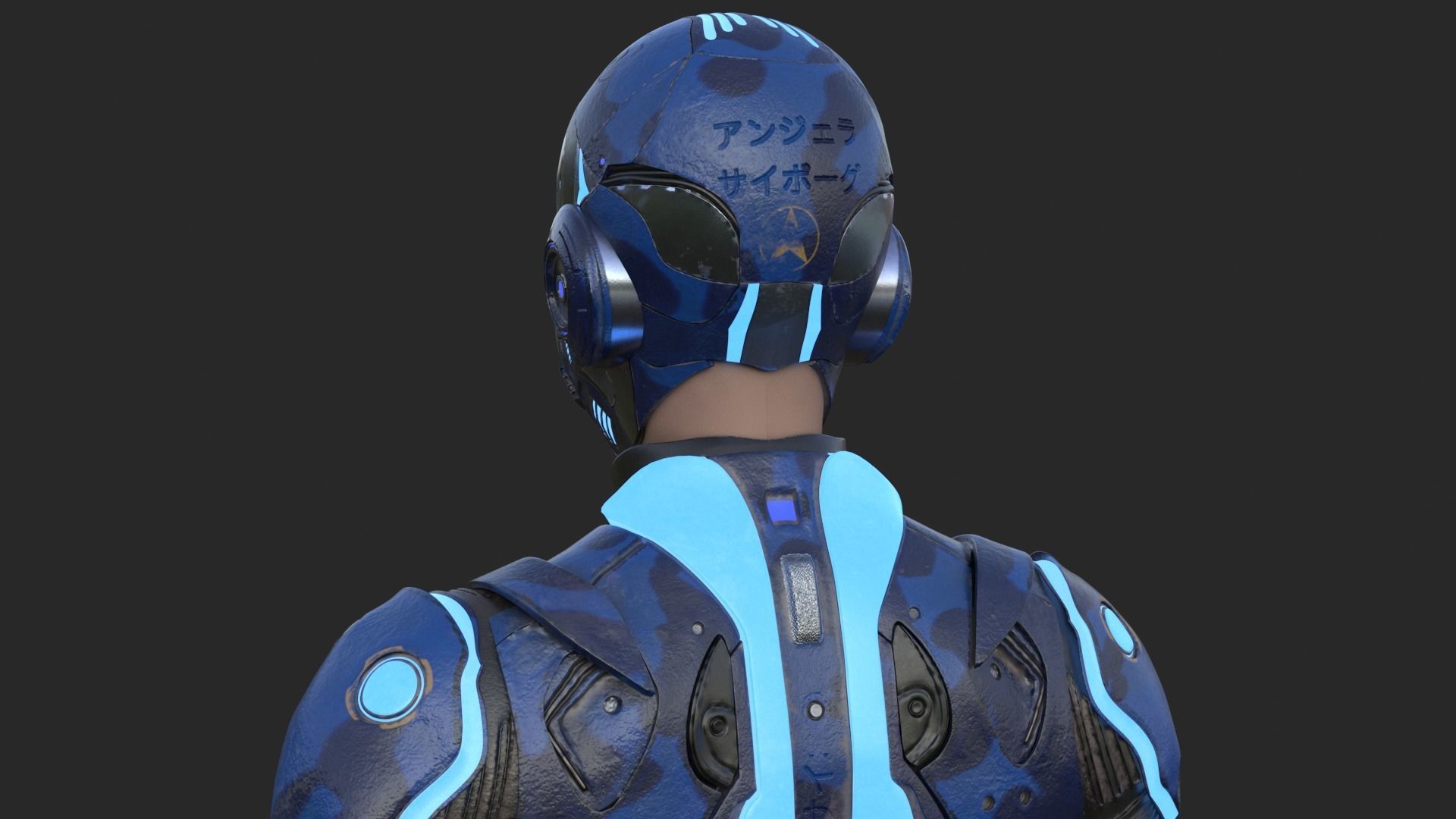 Cyborg Blu Camouflage Vray 3D model_32