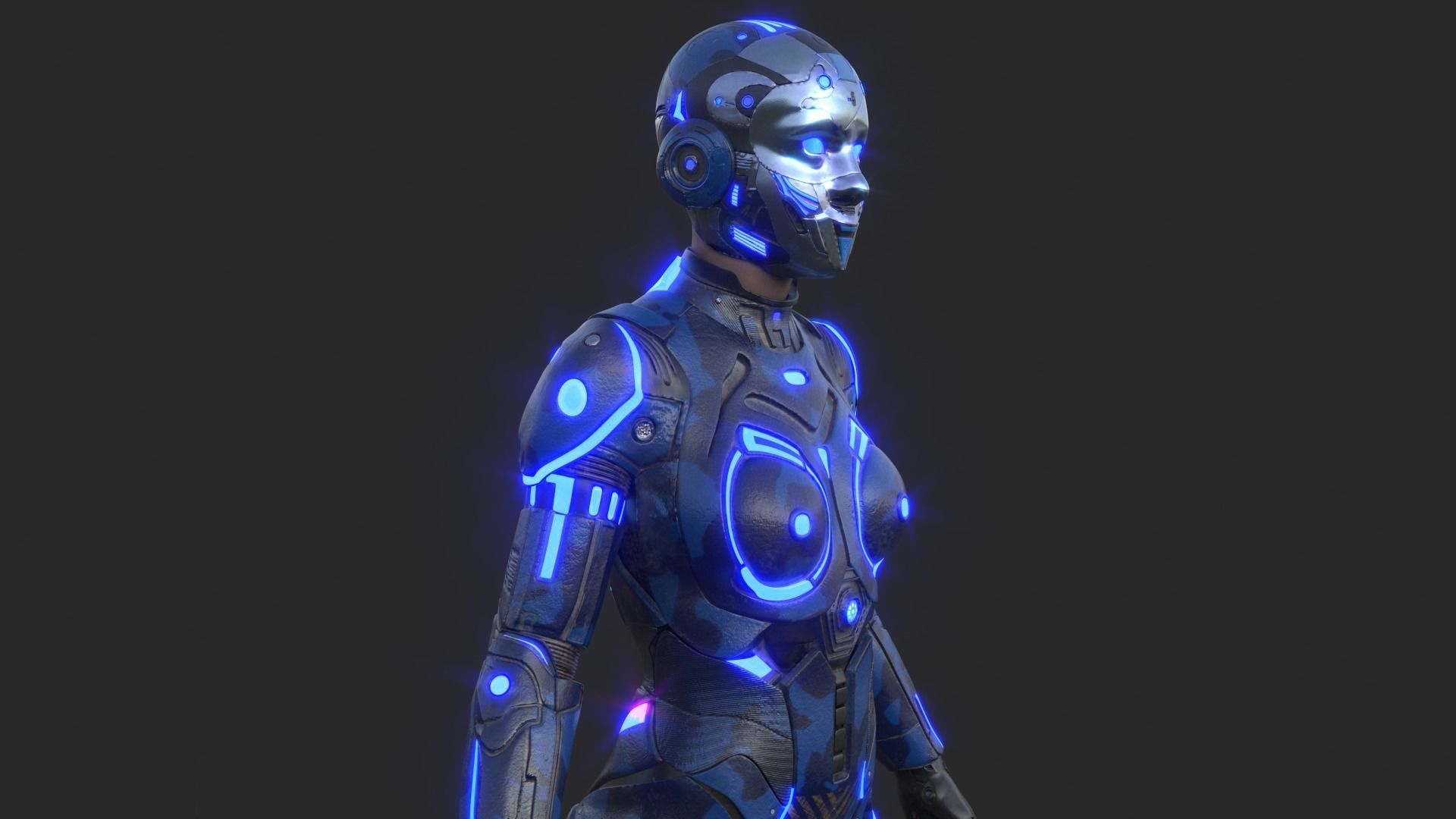 Cyborg Blu Camouflage Vray 3D model_17