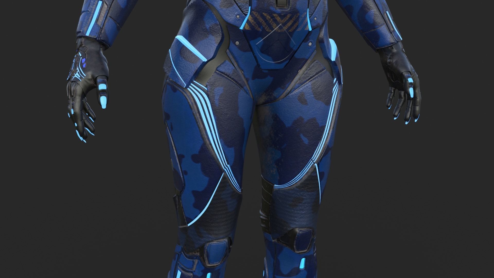 Cyborg Blu Camouflage Vray 3D model_22