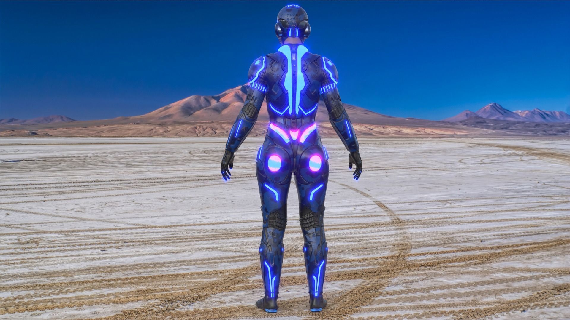 Cyborg Blu Camouflage Vray 3D model_4