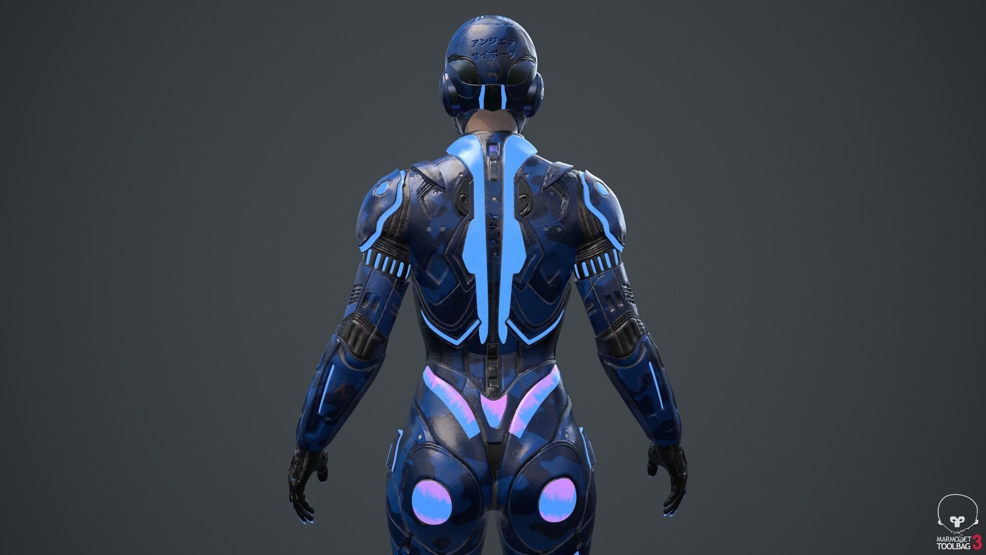 Cyborg Blu Camouflage Vray 3D model_72