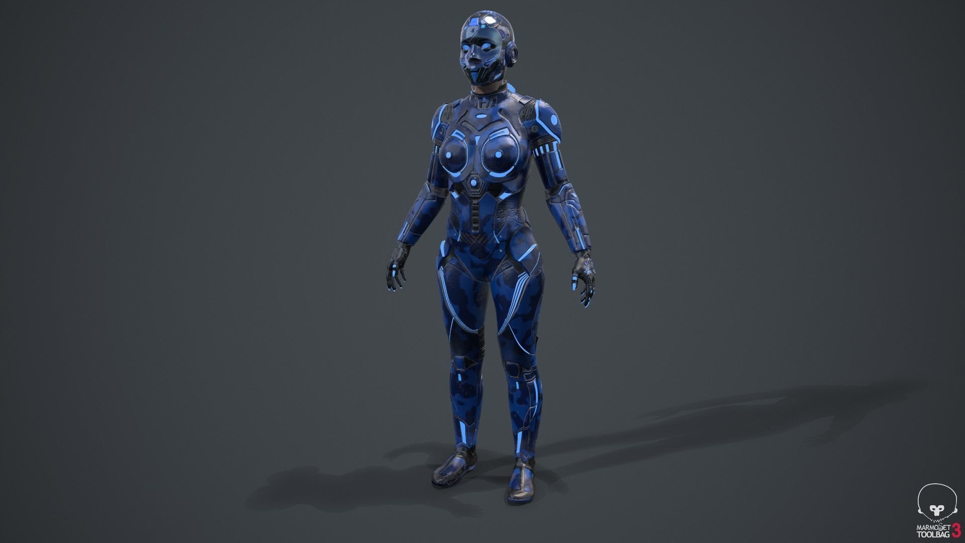 Cyborg Blu Camouflage Vray 3D model_68