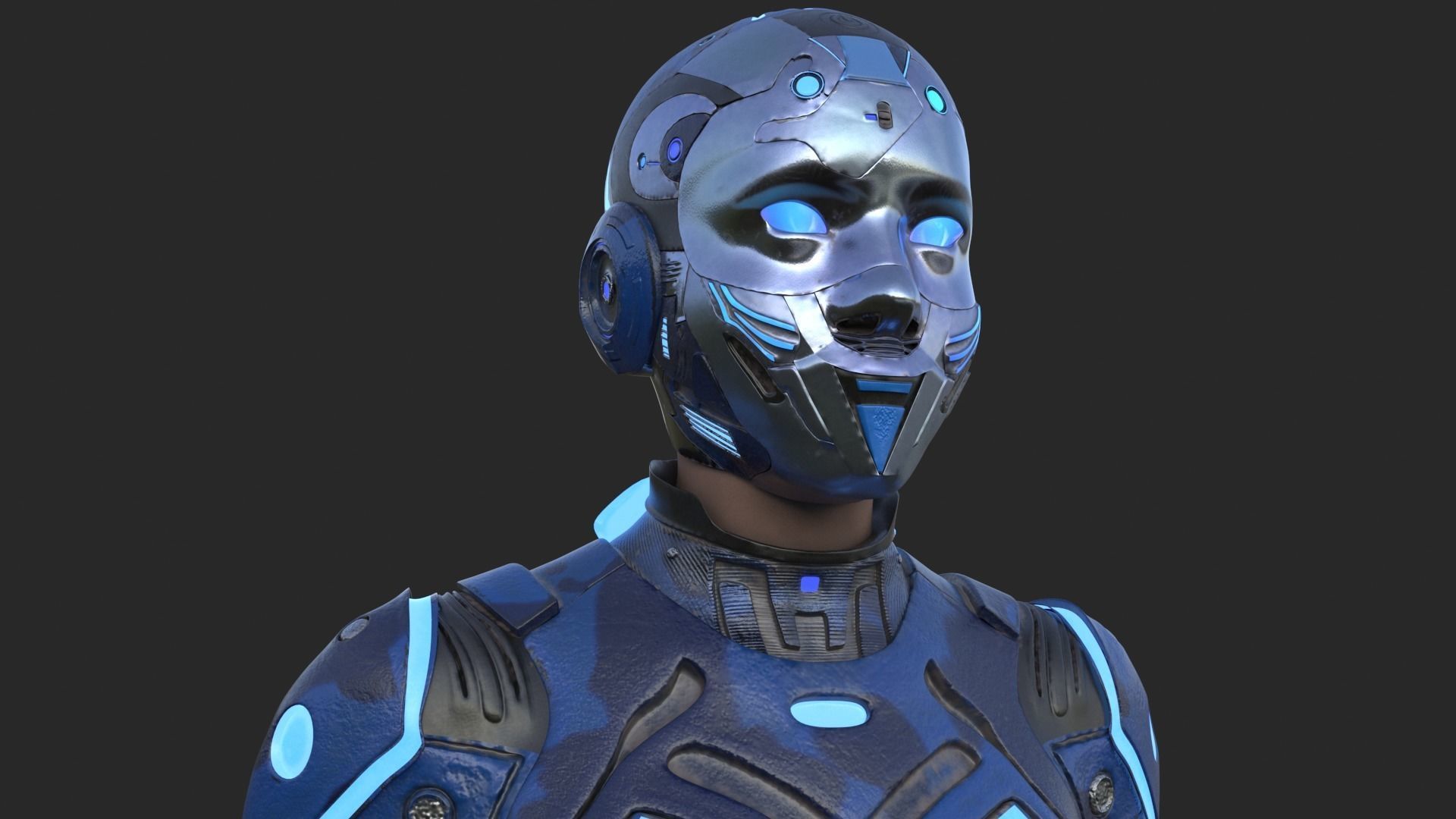 Cyborg Blu Camouflage Vray 3D model_30