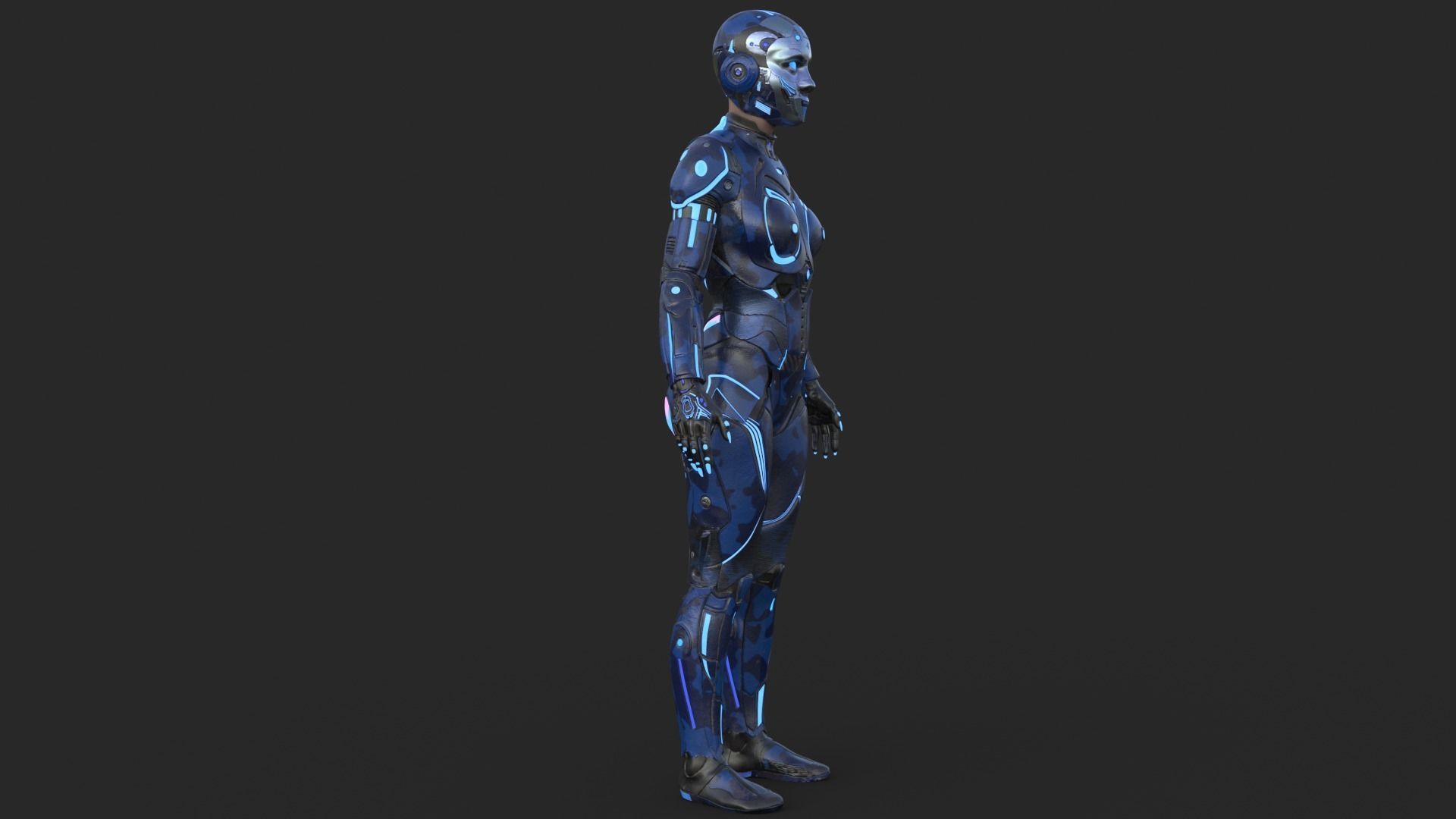 Cyborg Blu Camouflage Vray 3D model_12