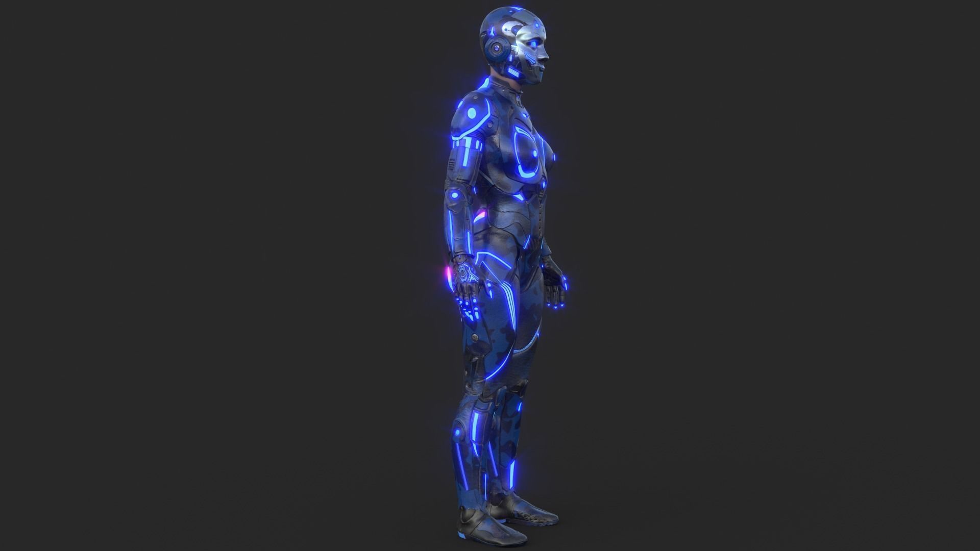 Cyborg Blu Camouflage Vray 3D model_13