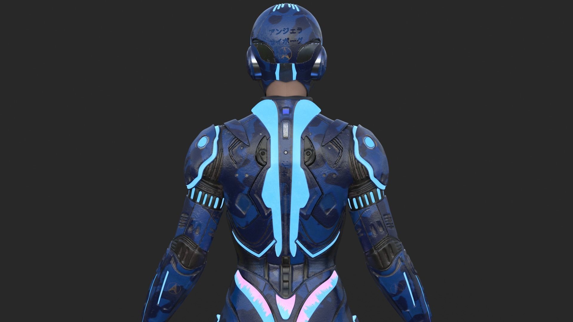 Cyborg Blu Camouflage Vray 3D model_20