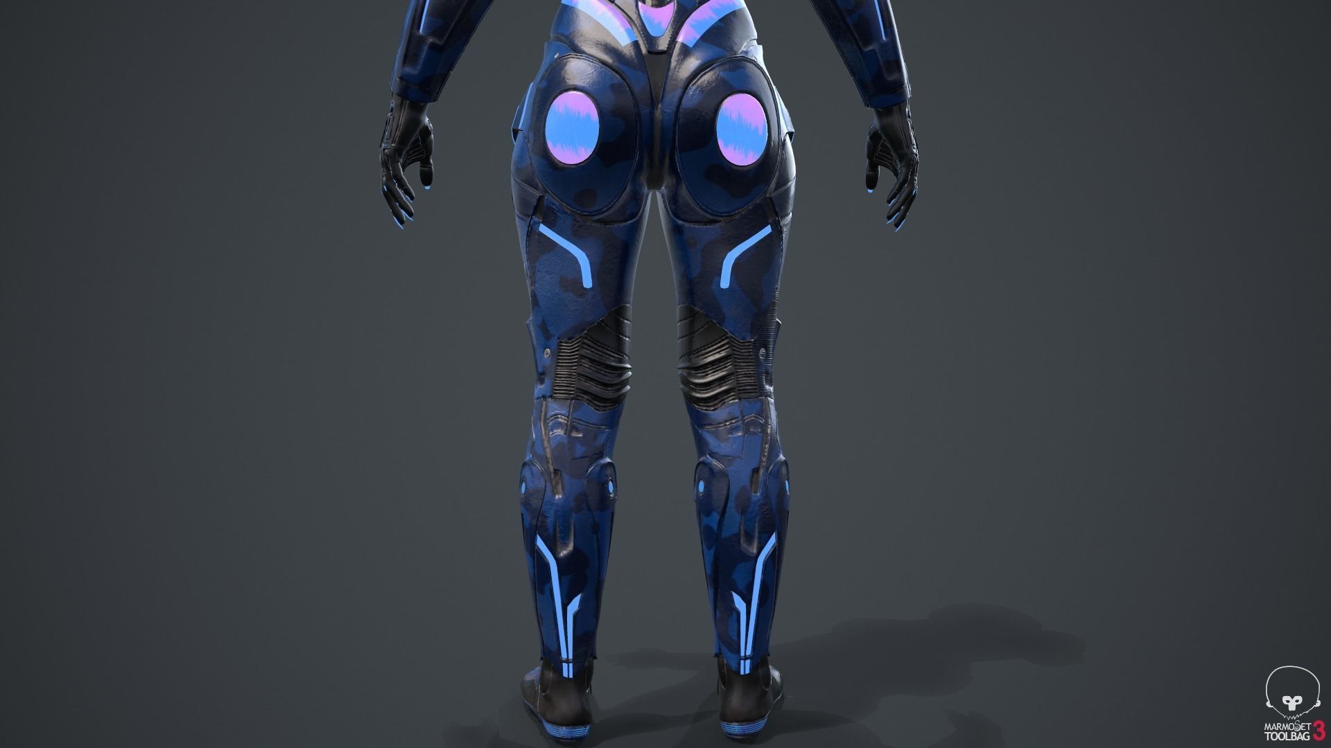 Cyborg Blu Camouflage Vray 3D model_73